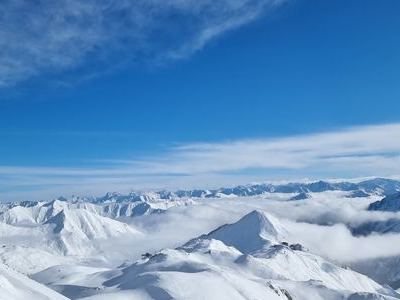 Bergpanorama im Winter in Ischgl